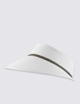 Weave Contrast Trim Visor Hat